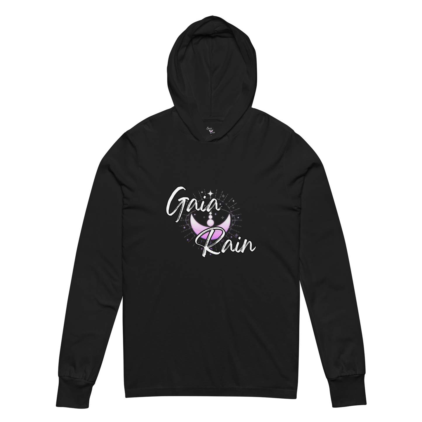 Bella + Canvas Black Gaia Rain Logo Hoodie