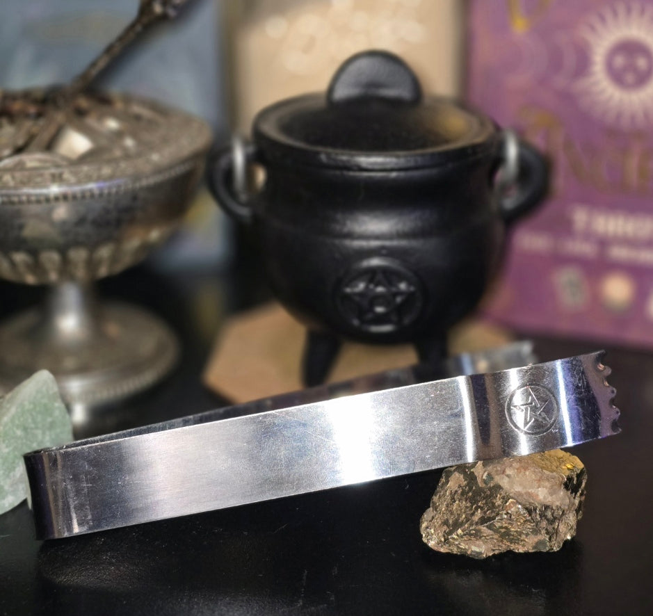Pentacle Embossed Charcoal Tongs