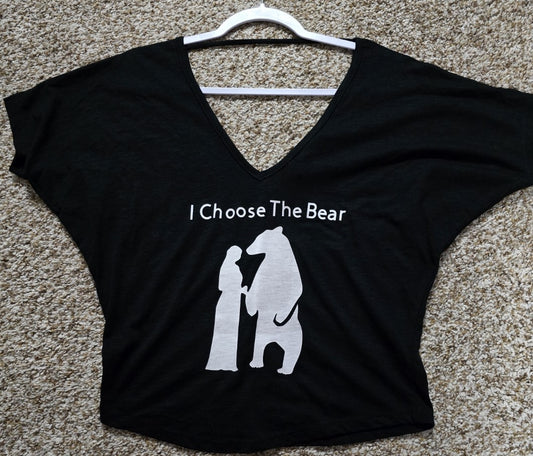 I Choose The Bear Size Small Black Cotton Crop Top