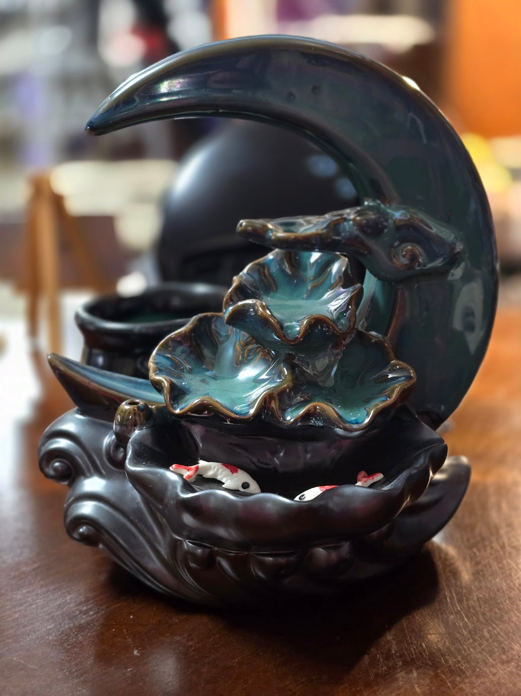 Ceramic Moon Backflow Incense Burner