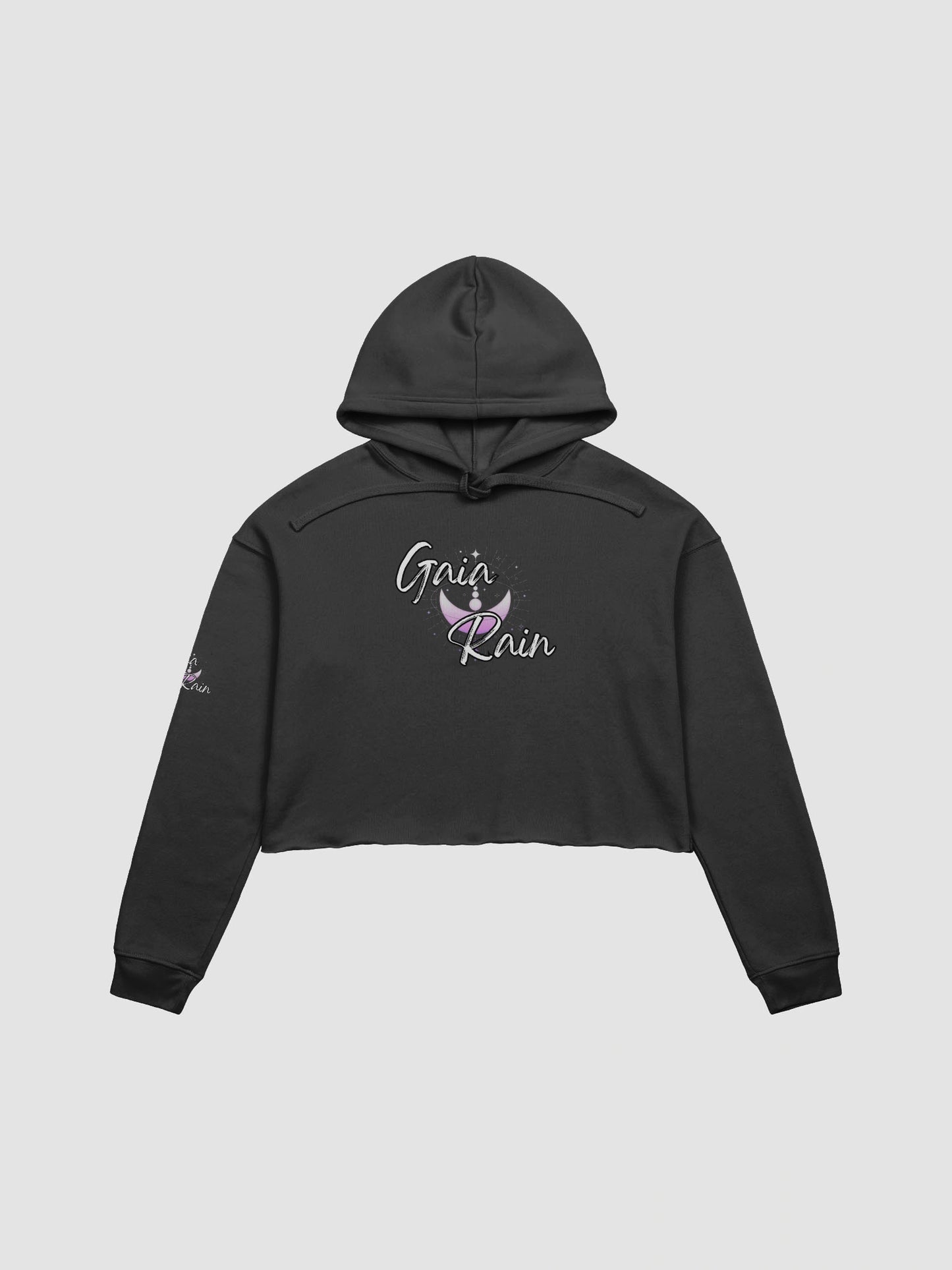 Bella + Canvas Black Cropped Gaia Rain Logo Hoodie